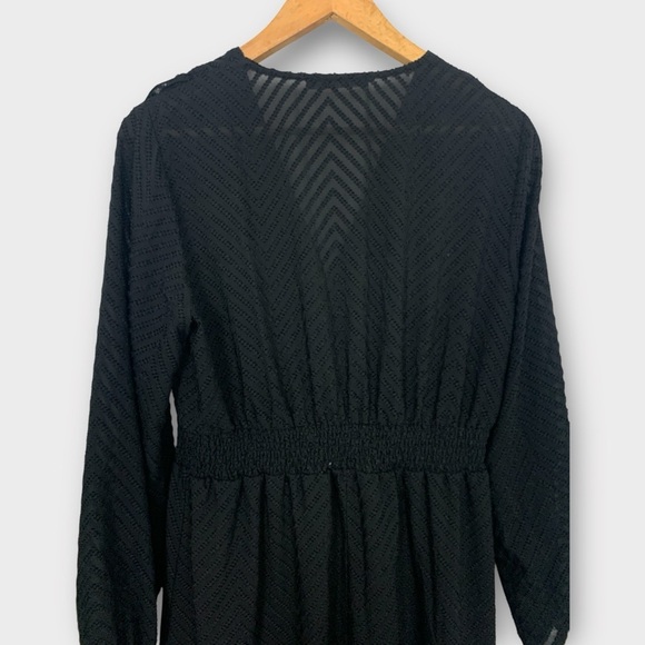 Zara Black Ruffle Tiered Midi Dress - Picture 8 of 13